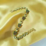 Golden Heart CZ Charm Bracelet