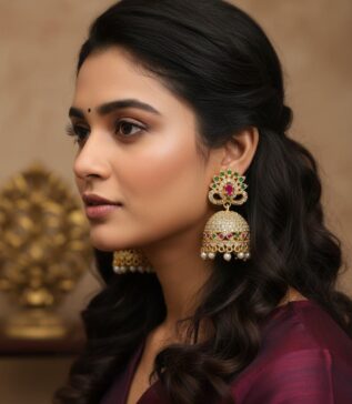 Royal Crystal Dome Jhumkas