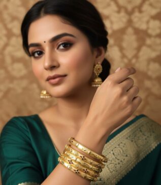 Brass Gold Plated Bangle Set