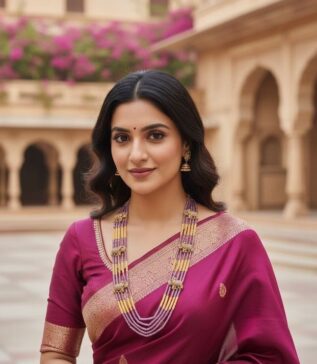 Swarovski Elephant Charm Pearl Layered Haram