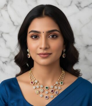 Triveni Navaratnalu Layered Necklace