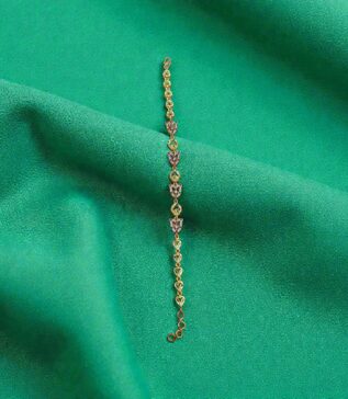 Golden Heart CZ Charm Bracelet