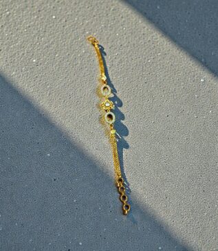 Golden Aura Crystal Chain Bracelet