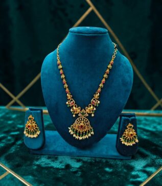 Royal Lakshmi Peacock Antique Necklace Set