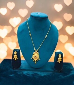 gold-plated necklace and earrings set