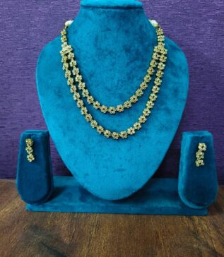 Double Line Matar Mala Set (Antique Gold)