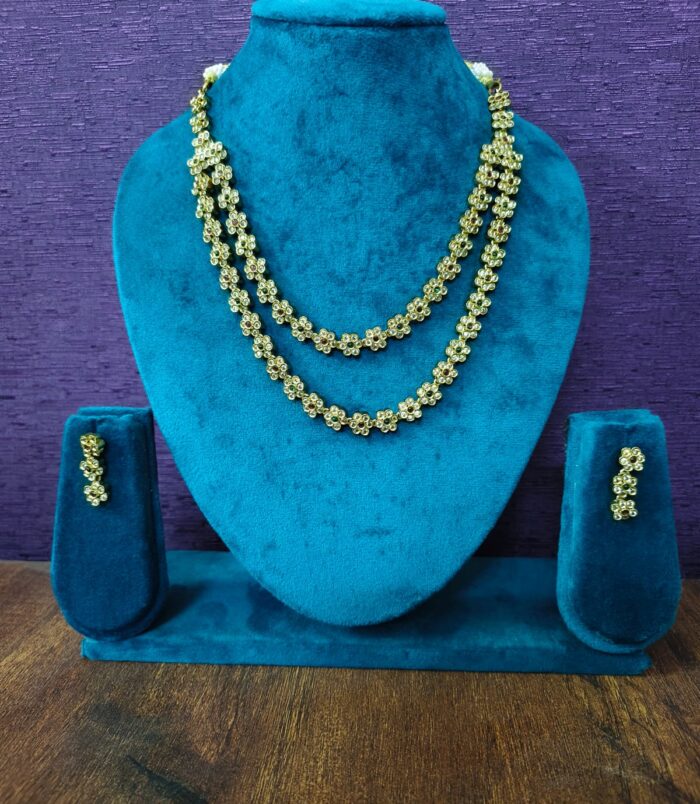 Double Line Matar Mala Set (Antique Gold)