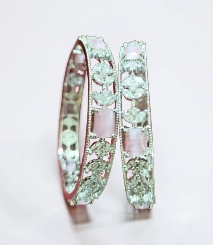 Alloy Diamond Silver Bangles
