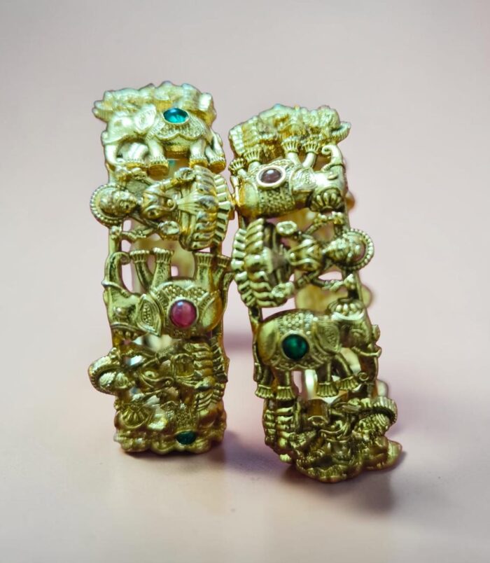 Elephant-Laxmi Antique Temple Bangles