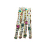 Emerald Ruby Sparkle Micro Gold AD Bangles