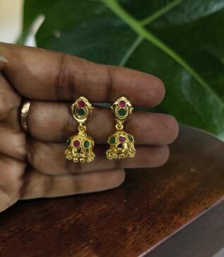 Gold-Tone Jhumka Stud Earrings
