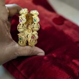 Gold plated laxmi devi bangles