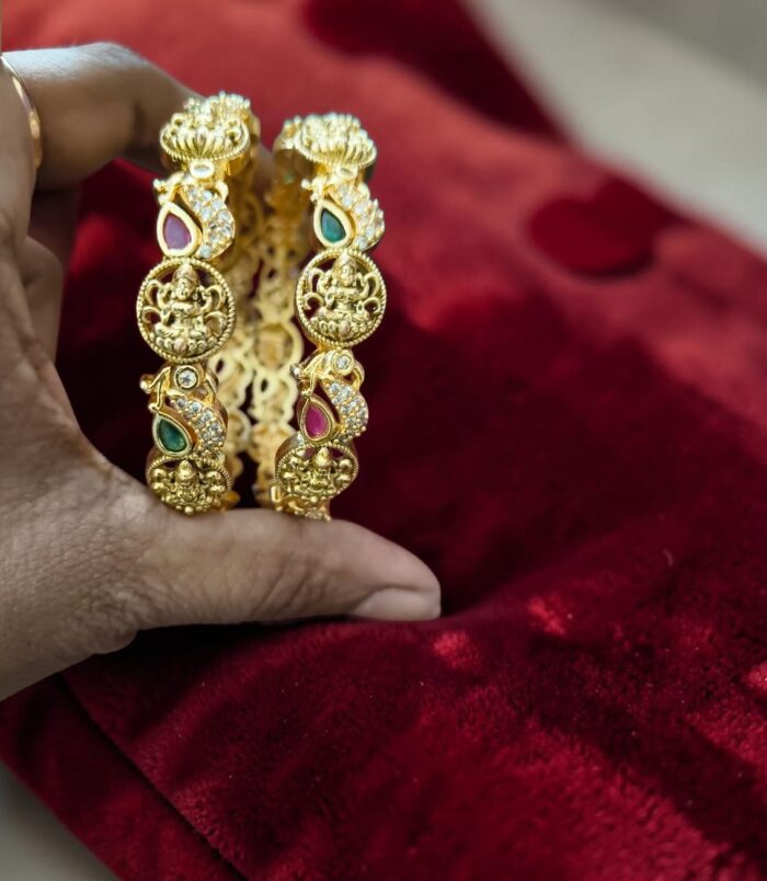 Gold plated laxmi devi bangles