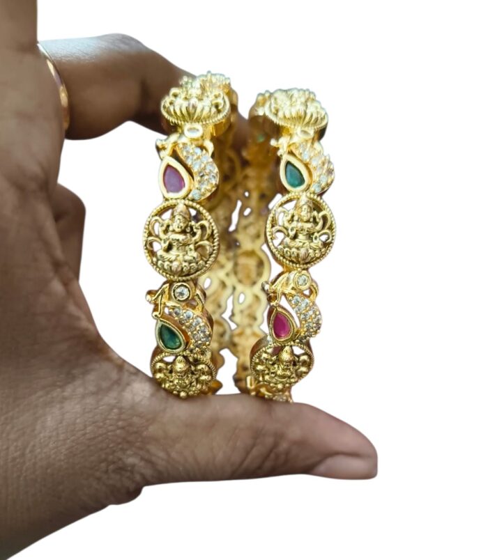 Gold plated laxmi devi bangles online