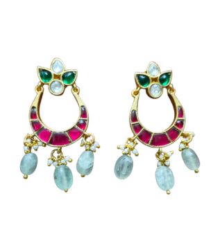 Jadau Kundan Chand Bali earrings online