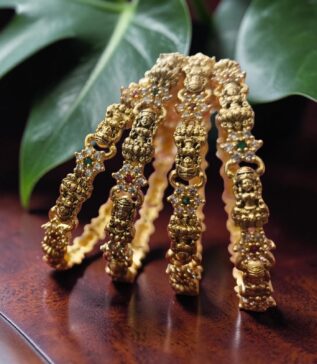 Kundan Gold Plated temple laxmi Devi bangles