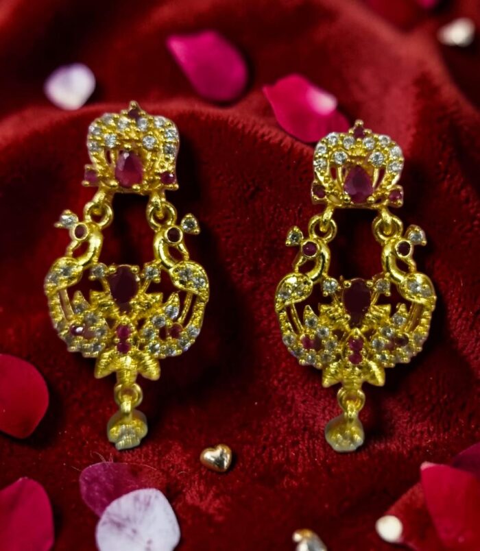 Peacock Design Gold-Tone Drop Earrings online