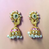 Peacock Pearl Jhumka Earrings