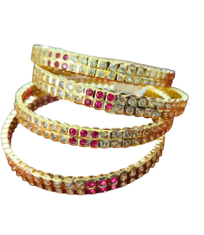 Premium Impon Panchaloha stone bangle set