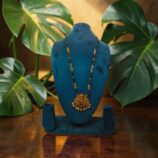 Temple Design Black Beads Long Mangalsutra