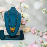 Traditional Lakshmi Peacock Black Beads Long Mangalsutra