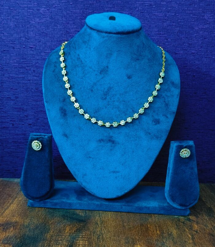 Elegance Line AD Stone Necklace with Earrings