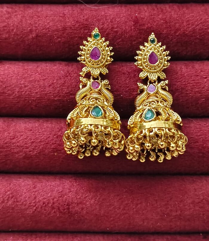 peacocks jhumkas earrings