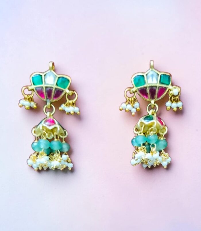 Polki Jadau Pearl Drop Jhumkas online