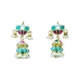 buy Polki Jadau Pearl Drop Jhumkas